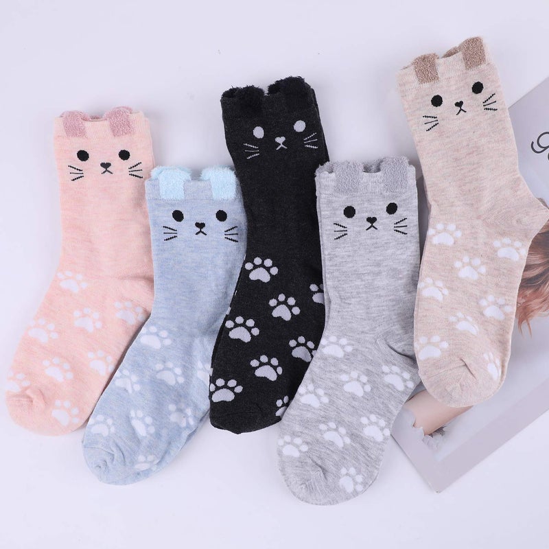 Jeasona Womenâ€™s Cat Socks Cute Cat Gifts for Women Mom Teenage Girls - Image 2